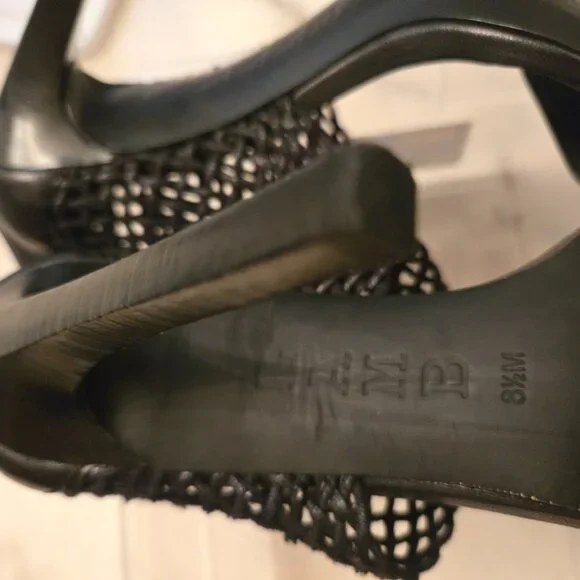 L.A.M.B. by Gwen Stefani Black Woven Mesh Heels with Back Zip - Picture 5 of 8